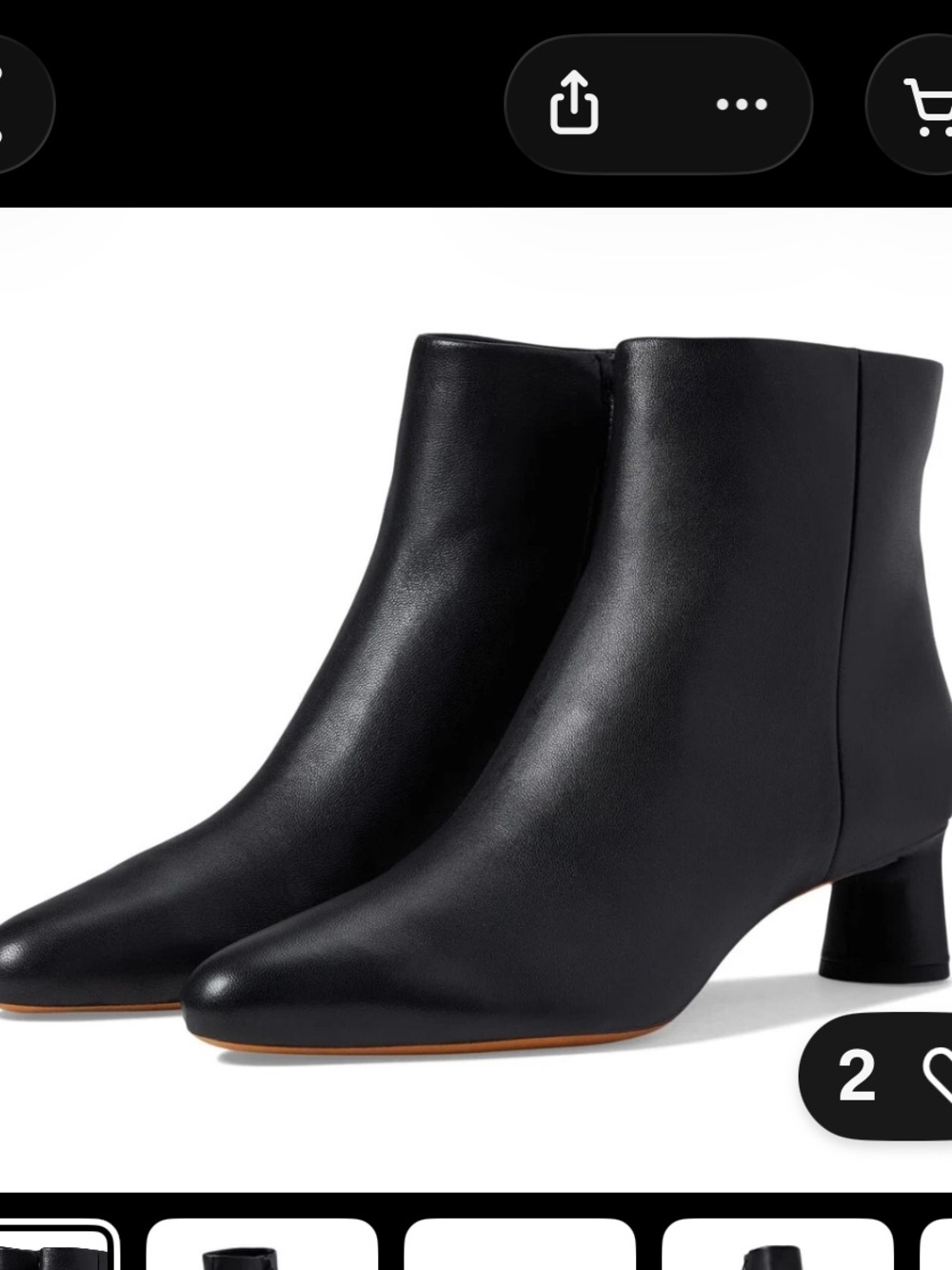 Vince Black Leather Ankle Booties with Low Block Heel
